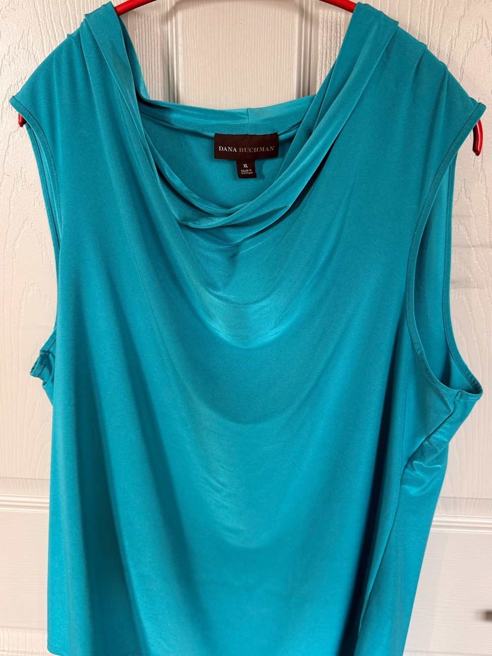 Dana Buchman Teal Cowl Neck Sleeveless Top